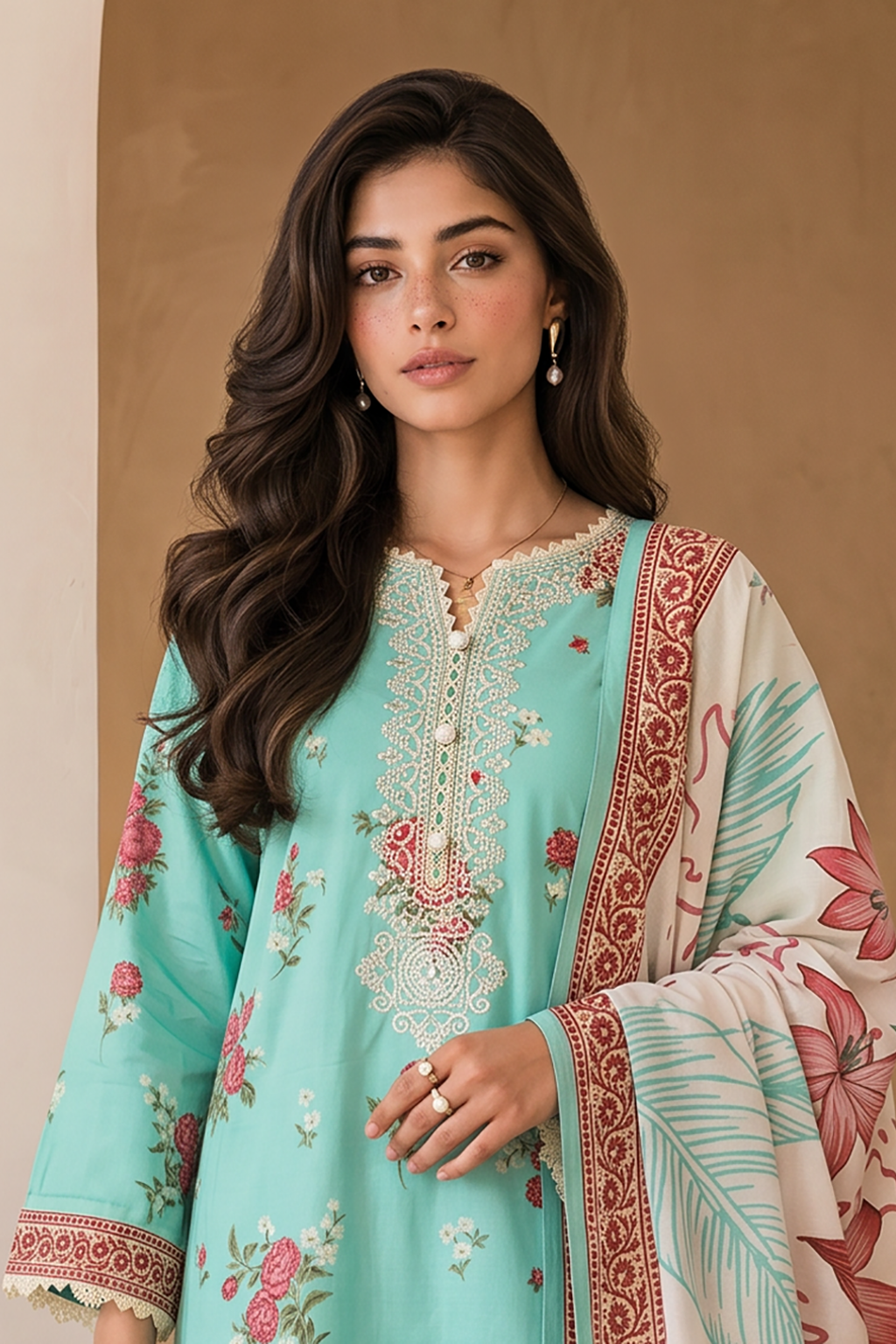 Embroidered Shirt Shalwar Dupatta - 0057