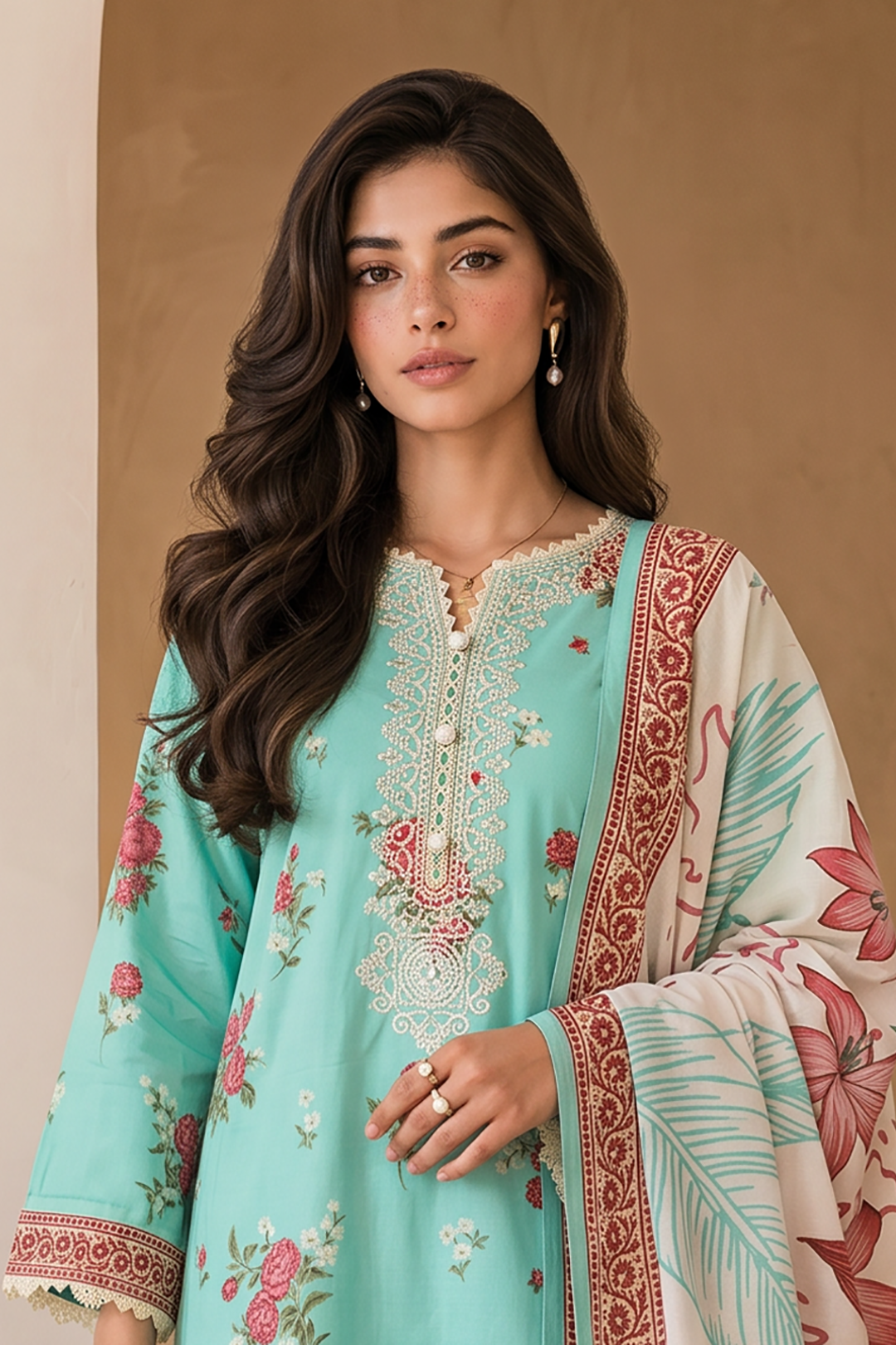 Embroidered Shirt Shalwar Dupatta - 0057
