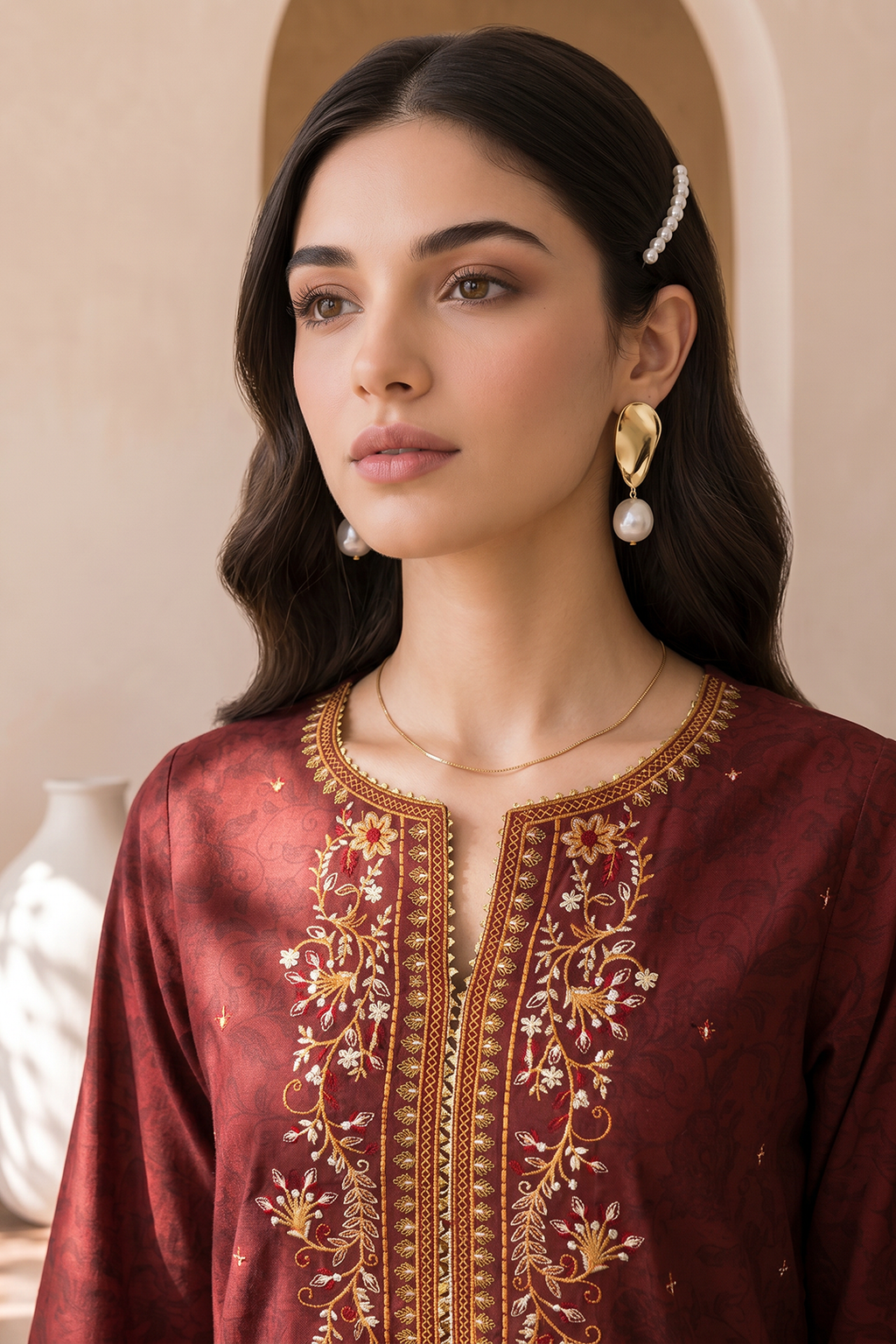 Embroidered Shirt Shalwar Dupatta - 0058