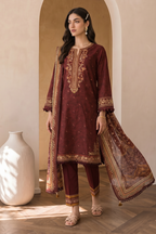 Embroidered Shirt Shalwar Dupatta - 0058