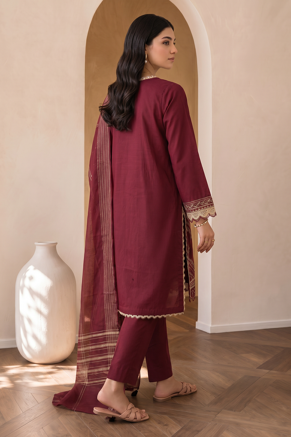 Embroidered Shirt Shalwar Dupatta - 0061