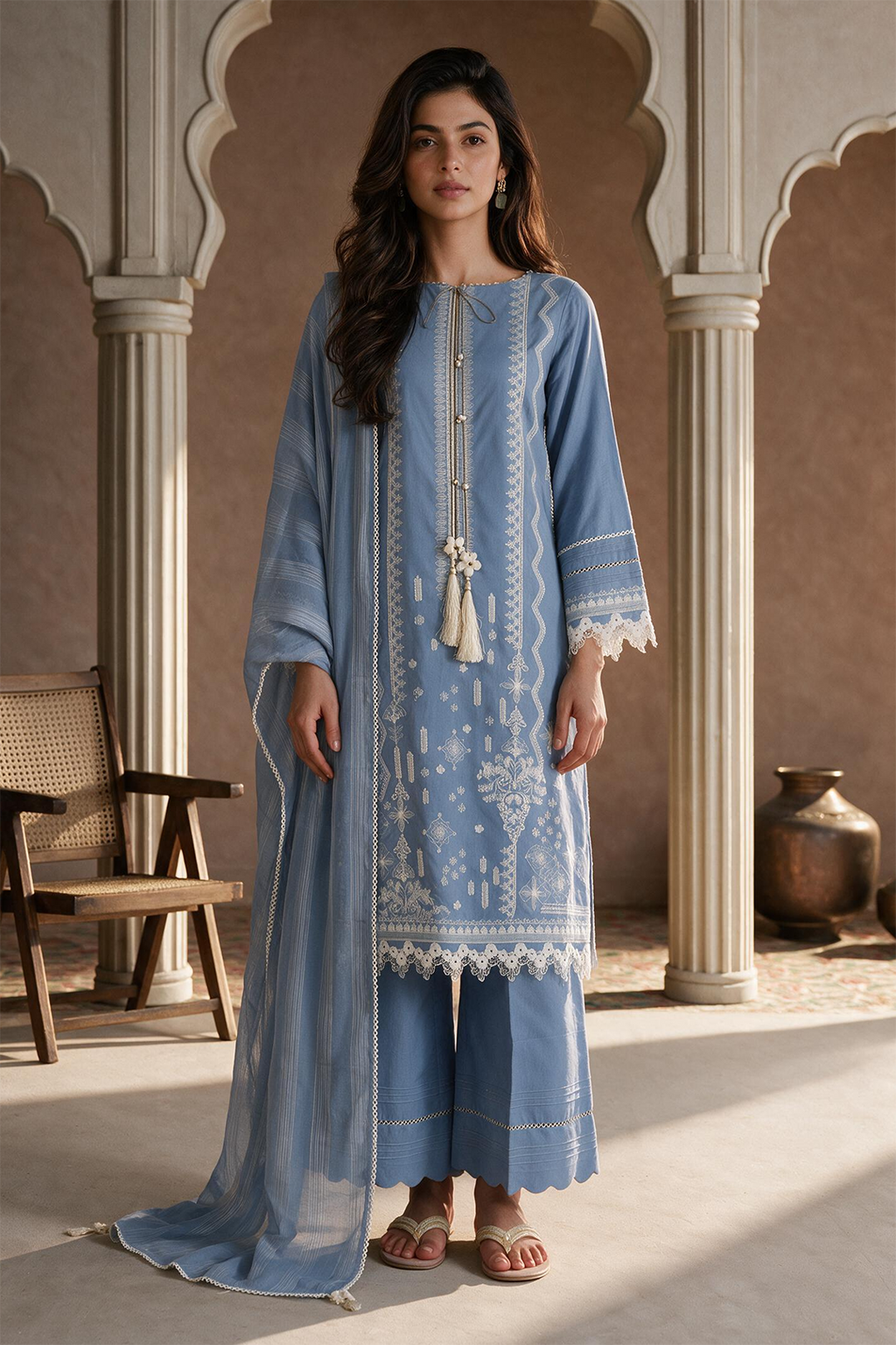 Embroidered Shirt Shalwar Dupatta - 0062