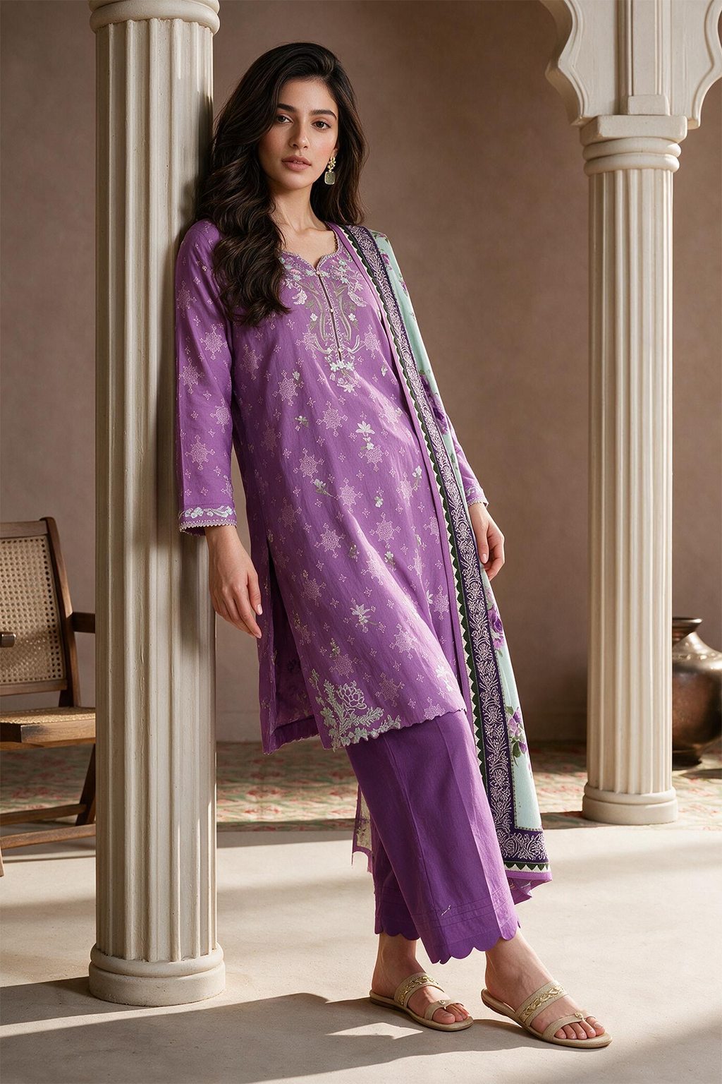 Embroidered Shirt Shalwar Dupatta - 0063