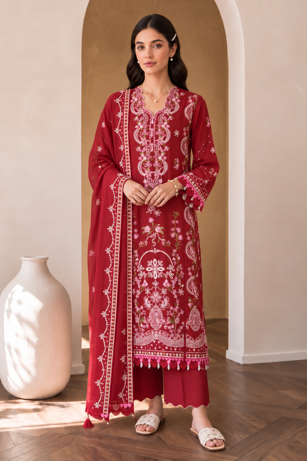 Embroidered Shirt Shalwar Dupatta - 0064