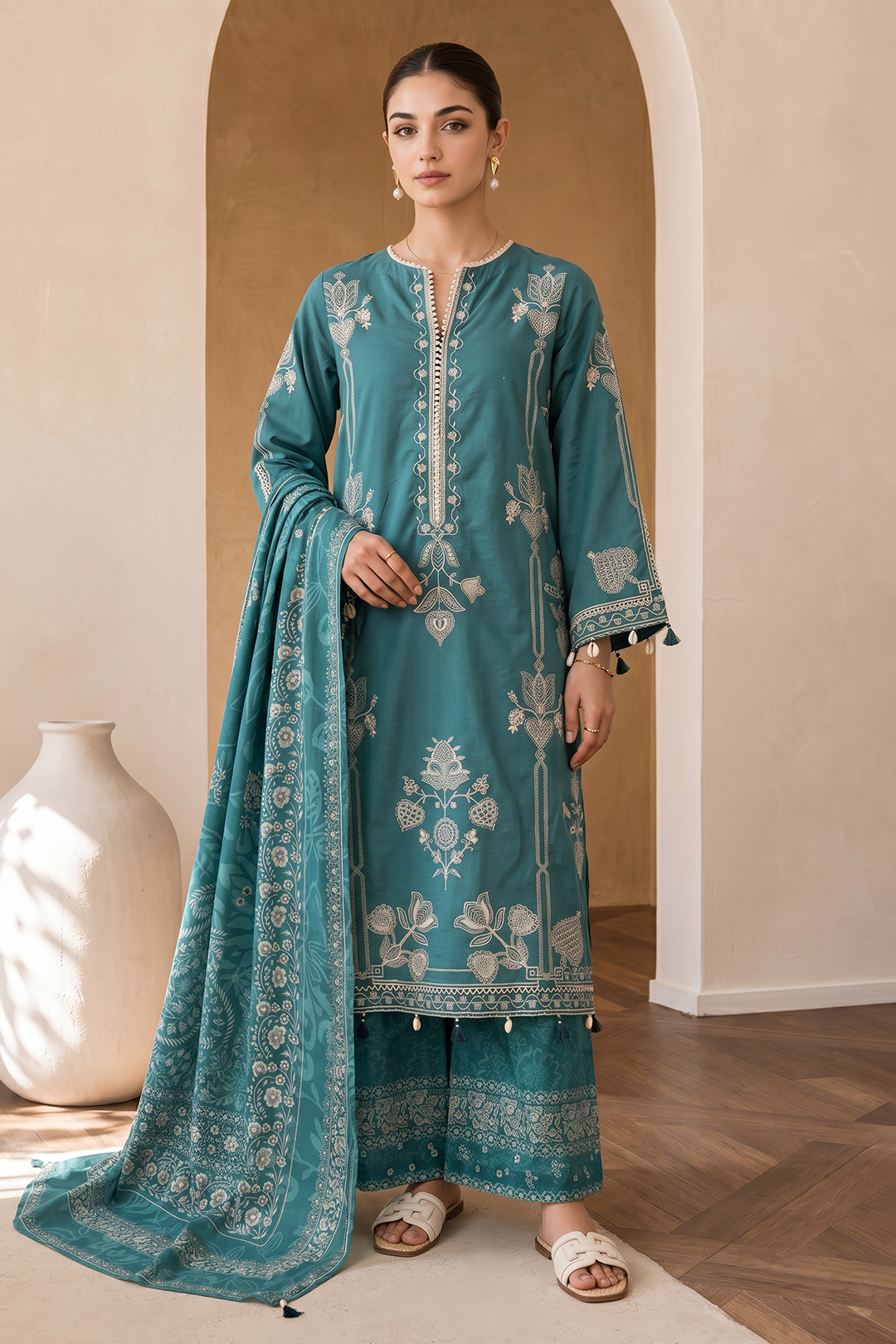 Embroidered Shirt Shalwar Dupatta - 0065
