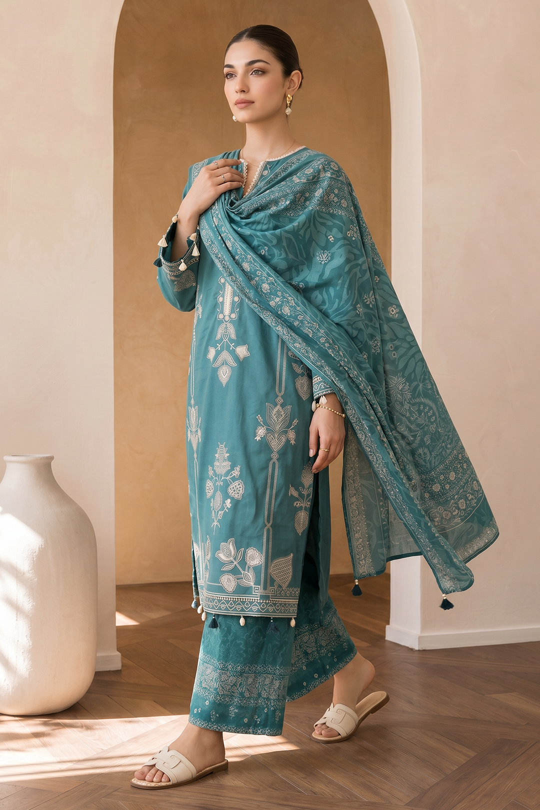 Embroidered Shirt Shalwar Dupatta - 0065