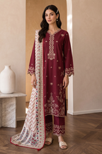 Embroidered Shirt Shalwar Dupatta - 0067