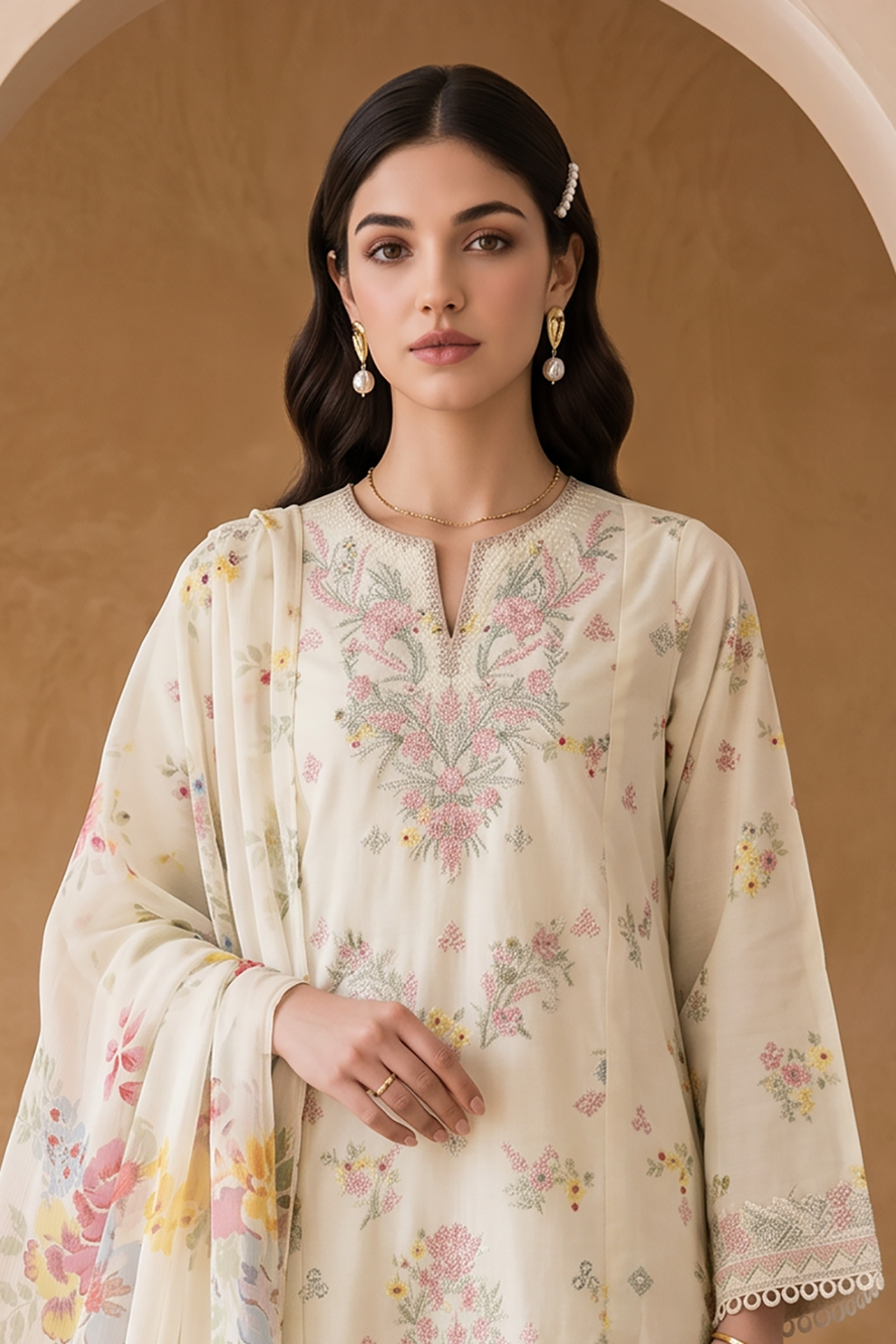 Embroidered Shirt Shalwar Dupatta - 0069