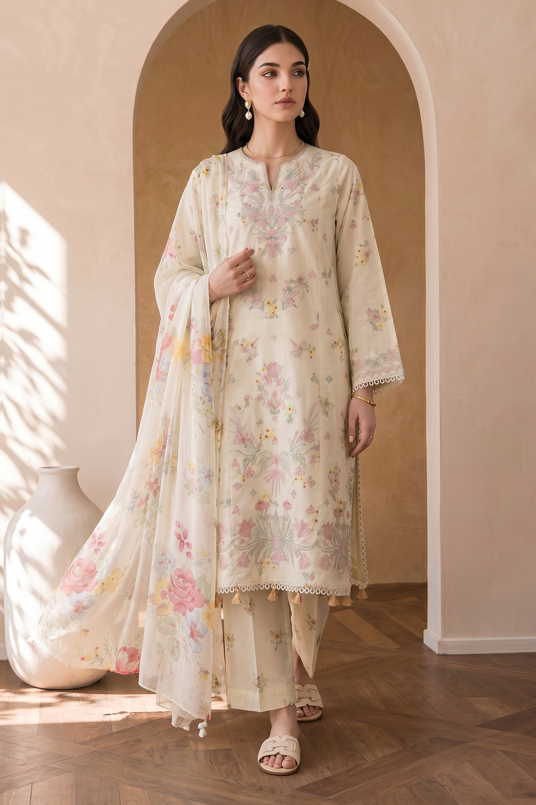 Embroidered Shirt Shalwar Dupatta - 0069