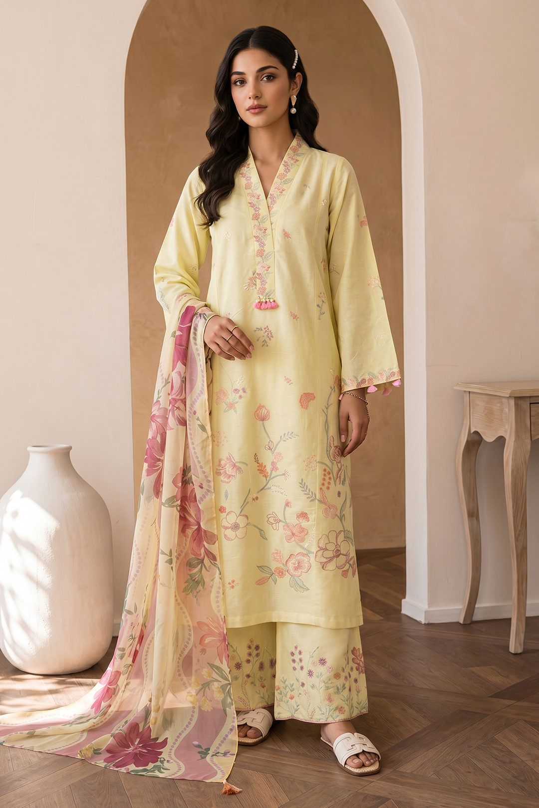 Embroidered Shirt Shalwar Dupatta - 0071