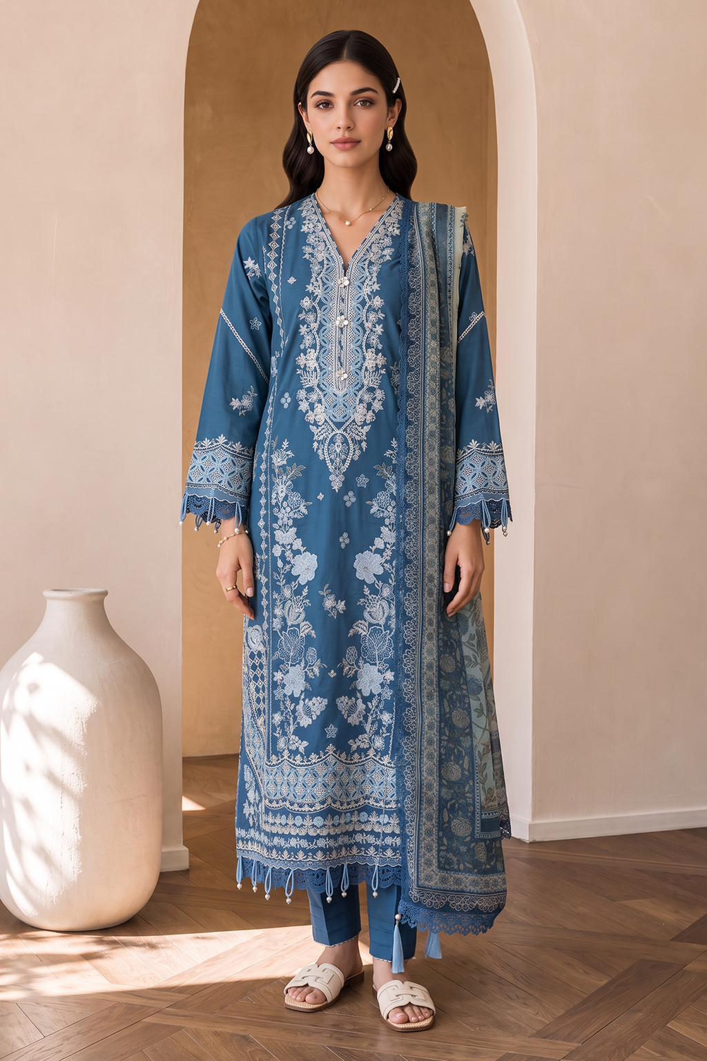 Embroidered Shirt Shalwar Dupatta - 0072