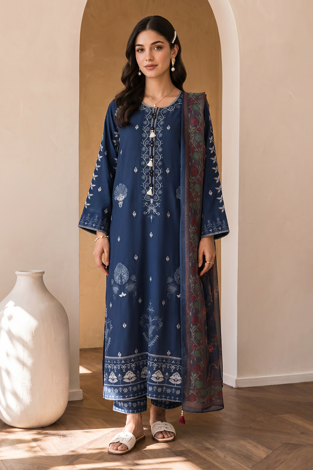 Embroidered Shirt Shalwar Dupatta - 0073