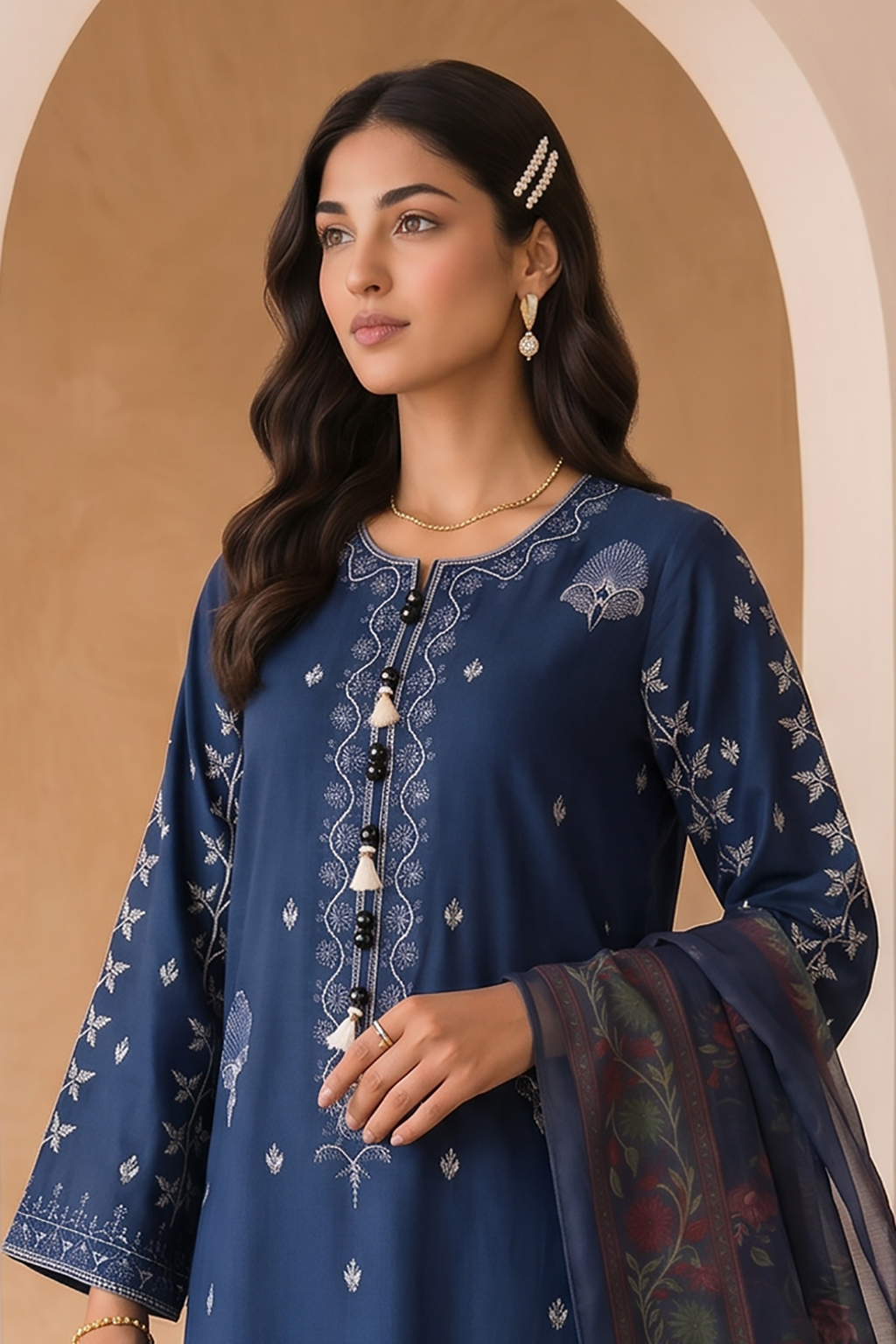 Embroidered Shirt Shalwar Dupatta - 0073