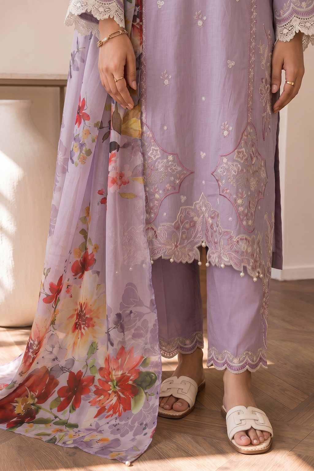 Embroidered Shirt Shalwar Dupatta - 0075