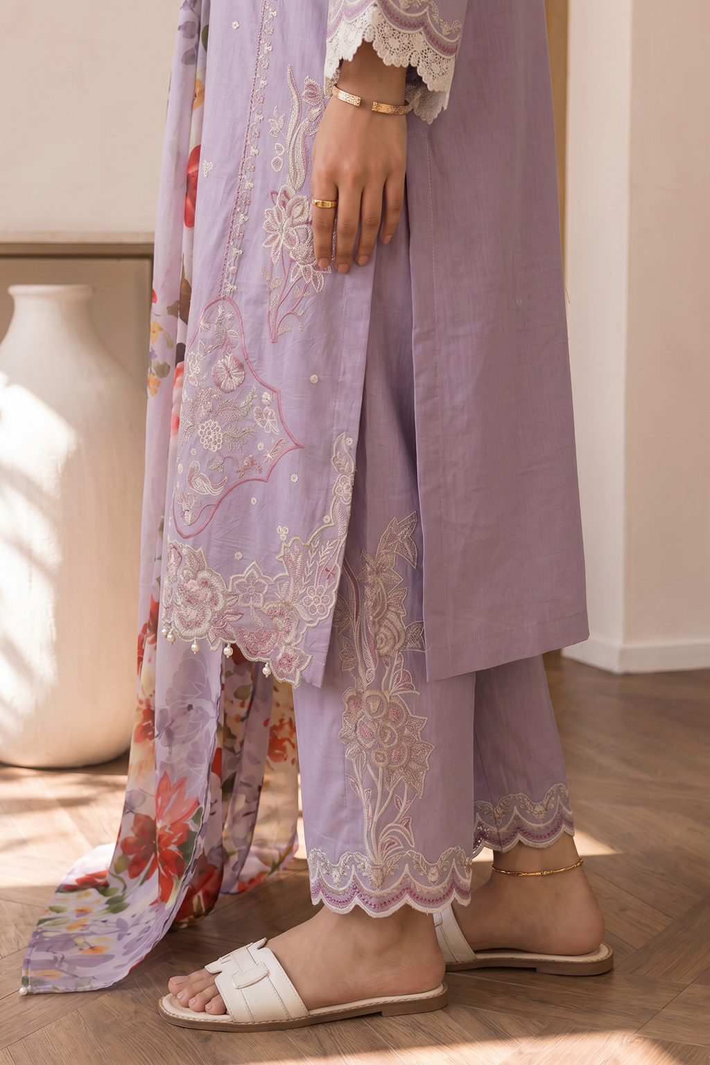 Embroidered Shirt Shalwar Dupatta - 0075