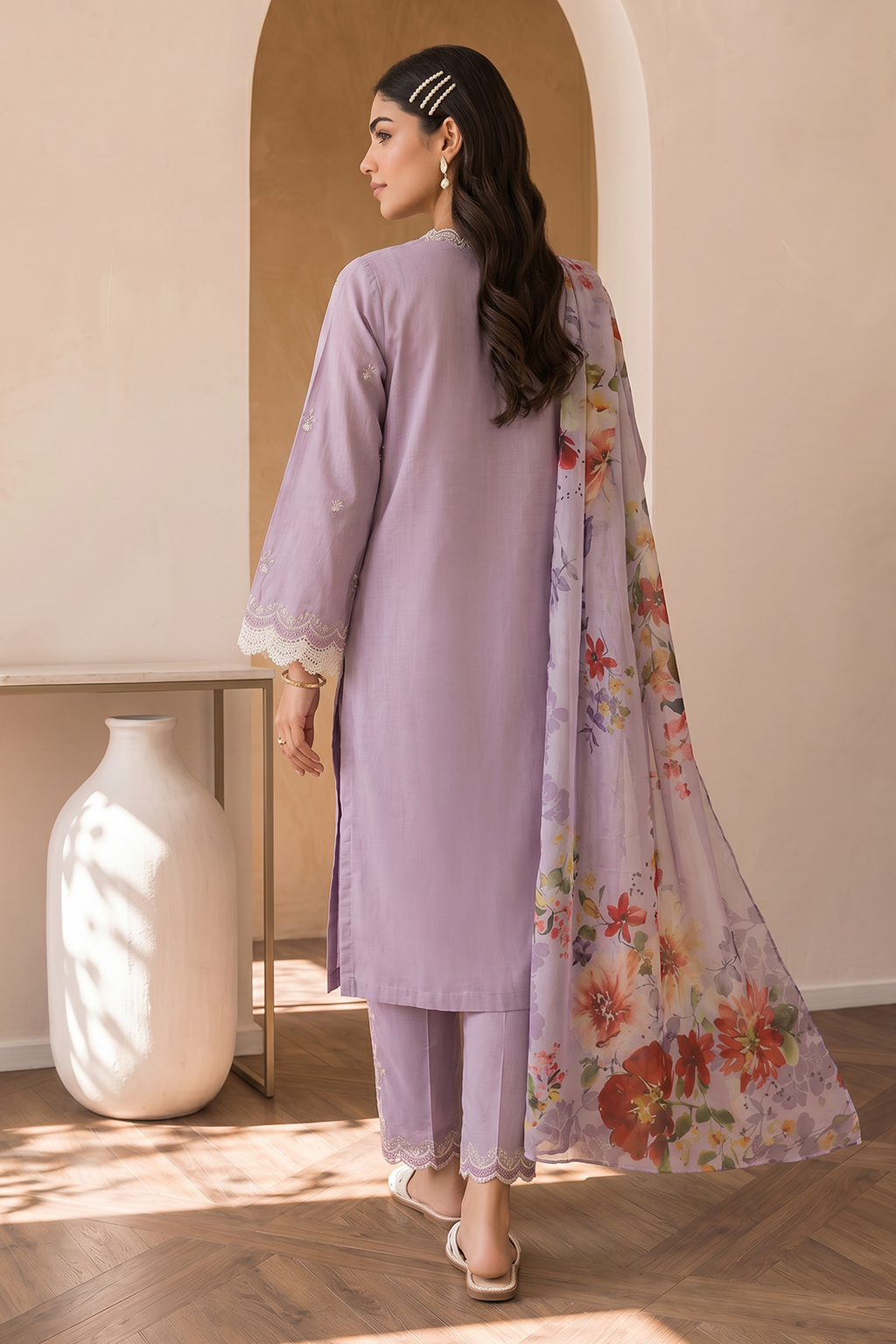 Embroidered Shirt Shalwar Dupatta - 0075