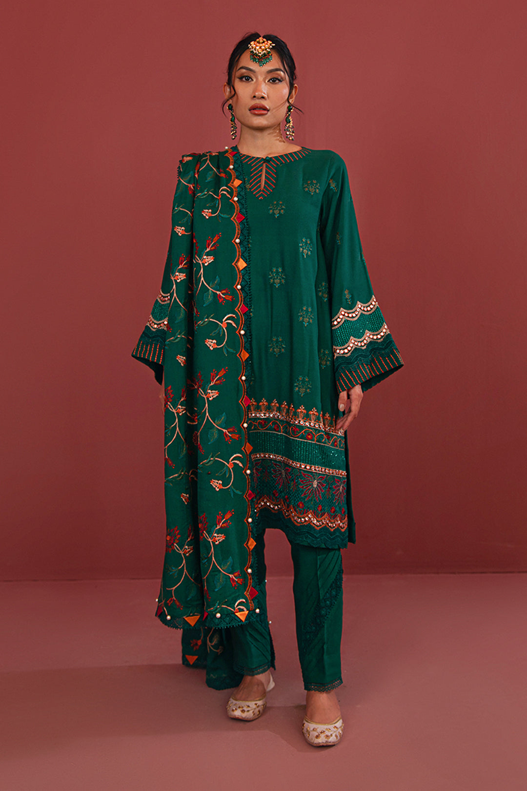 Embroidered Shirt Shalwar Dupatta - 0280