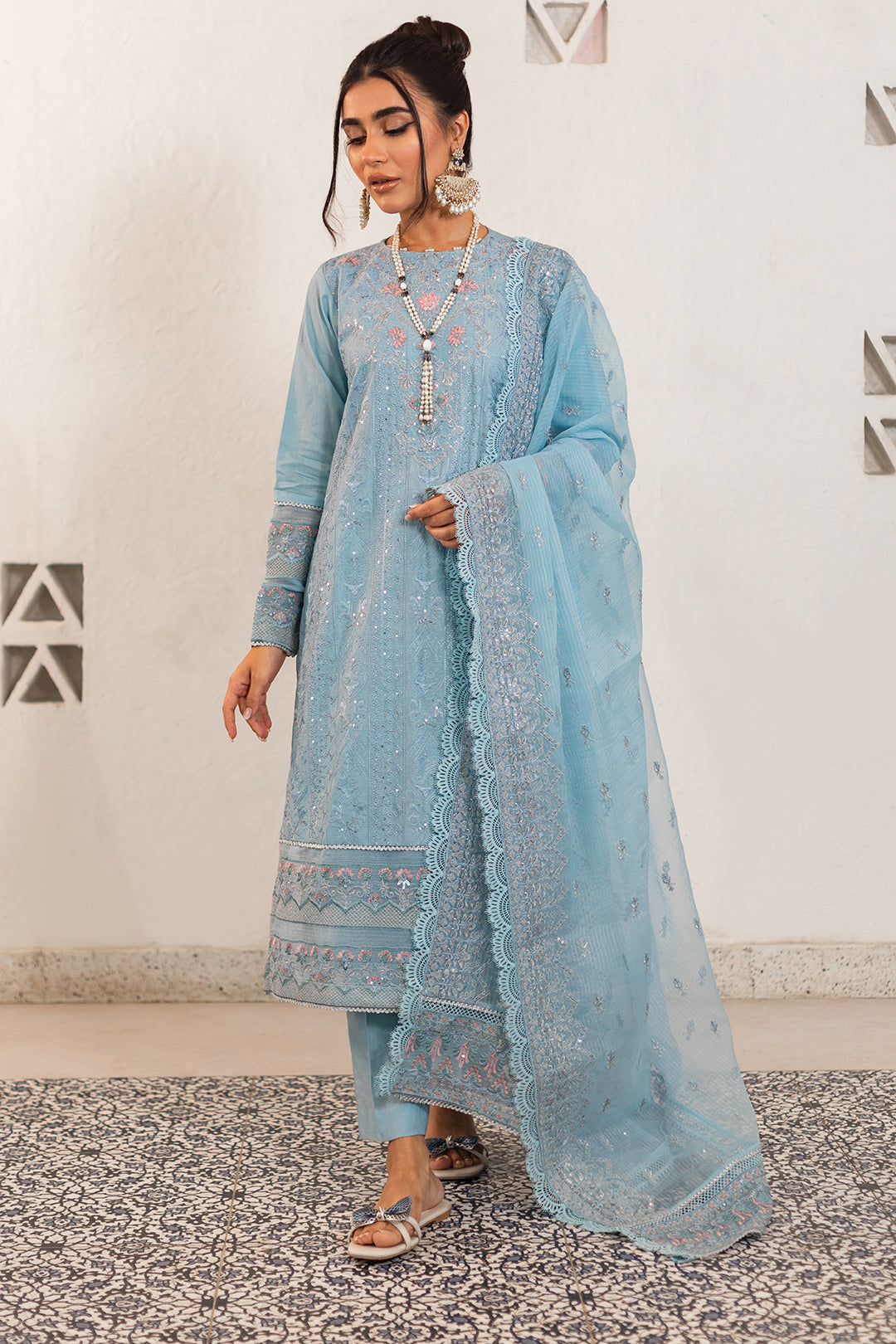 Embroidered Shirt Shalwar Dupatta - 0317