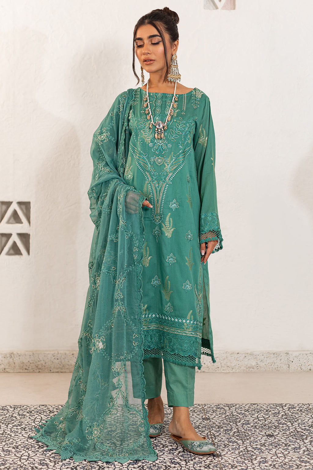 Embroidered Shirt Shalwar Dupatta - 0318