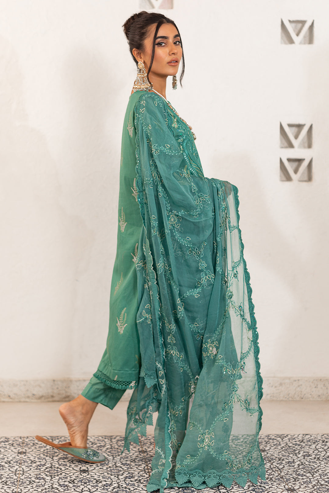 Embroidered Shirt Shalwar Dupatta - 0318