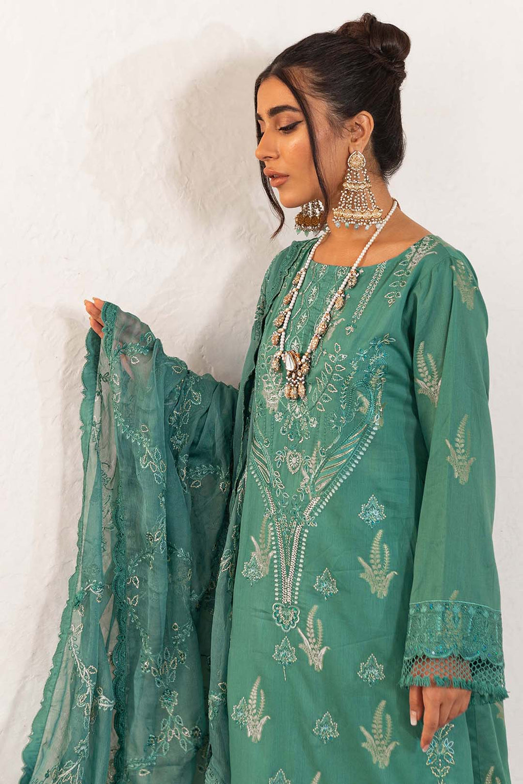 Embroidered Shirt Shalwar Dupatta - 0318