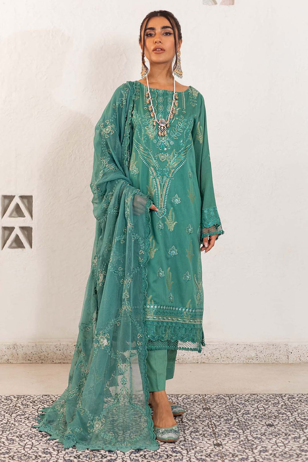 Embroidered Shirt Shalwar Dupatta - 0318