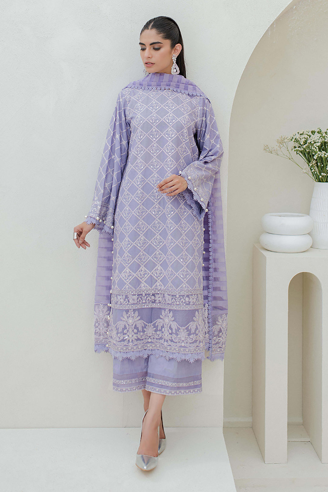 Embroidered Shirt Shalwar Dupatta - 0320