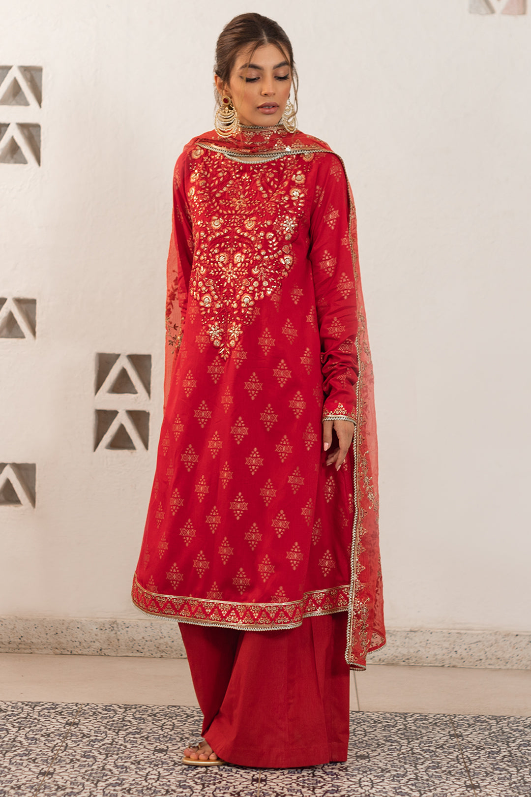 Embroidered Shirt Shalwar Dupatta - 0325