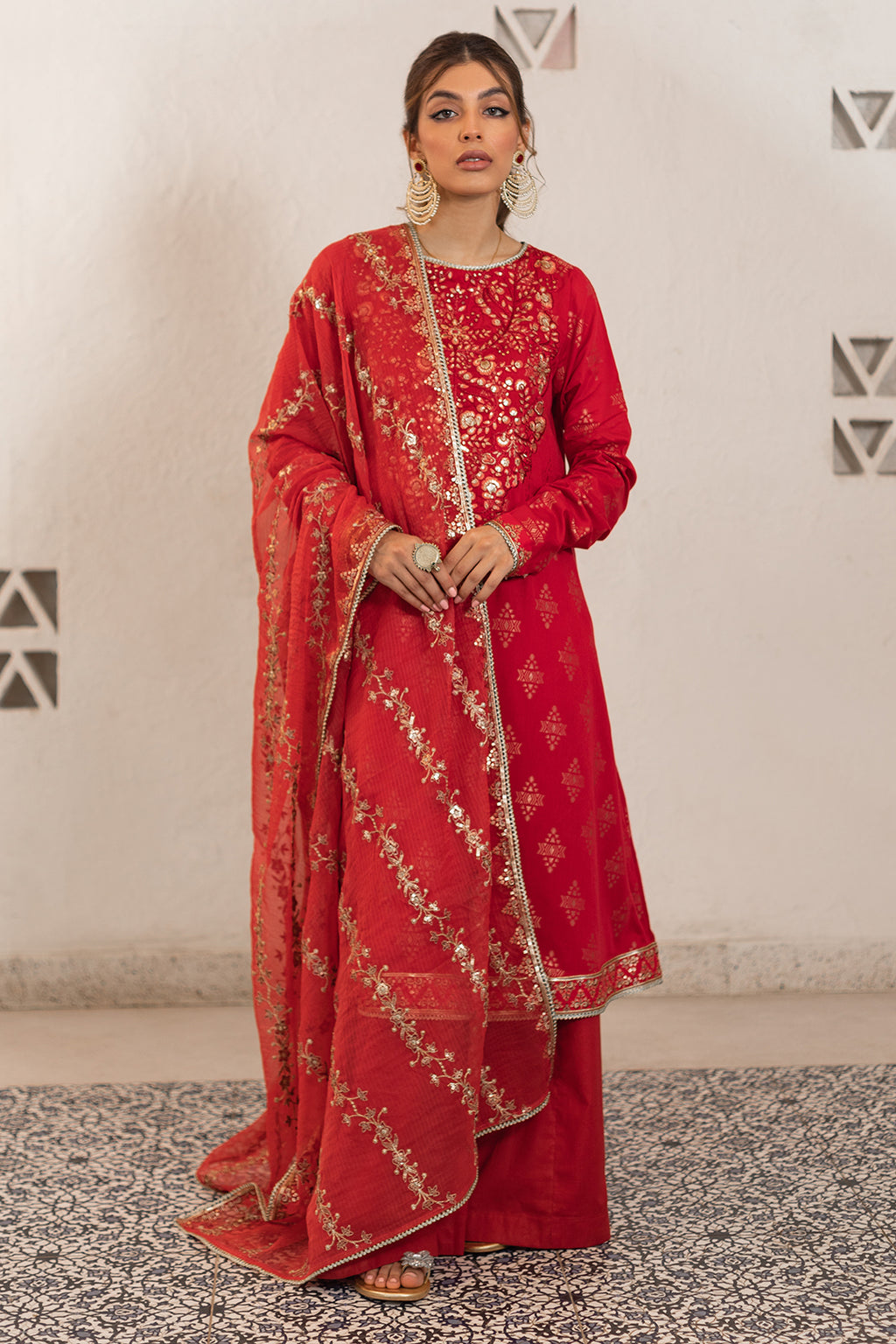 Embroidered Shirt Shalwar Dupatta - 0325
