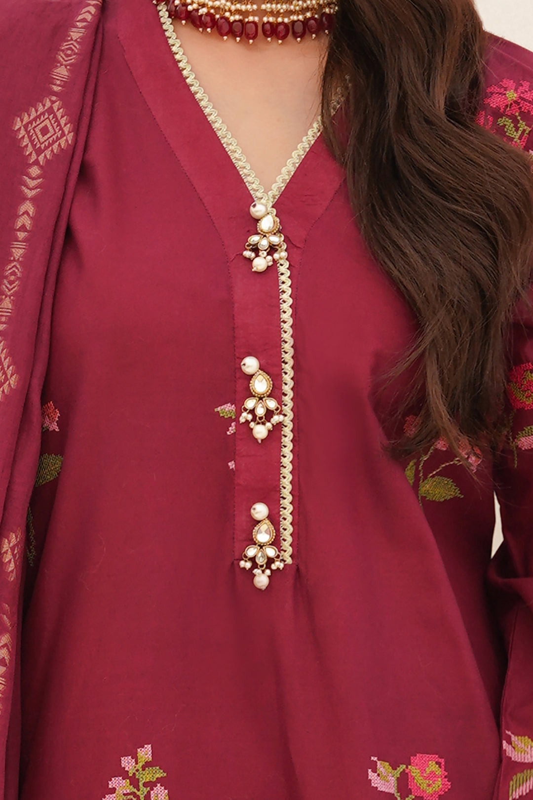 Embroidered Shirt Shalwar Dupatta - 0354