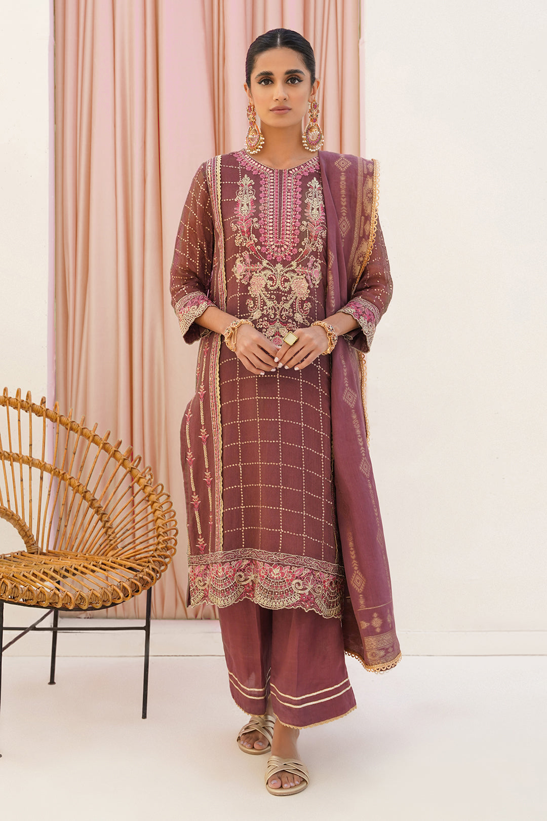 Embroidered Shirt Shalwar Dupatta - 0356
