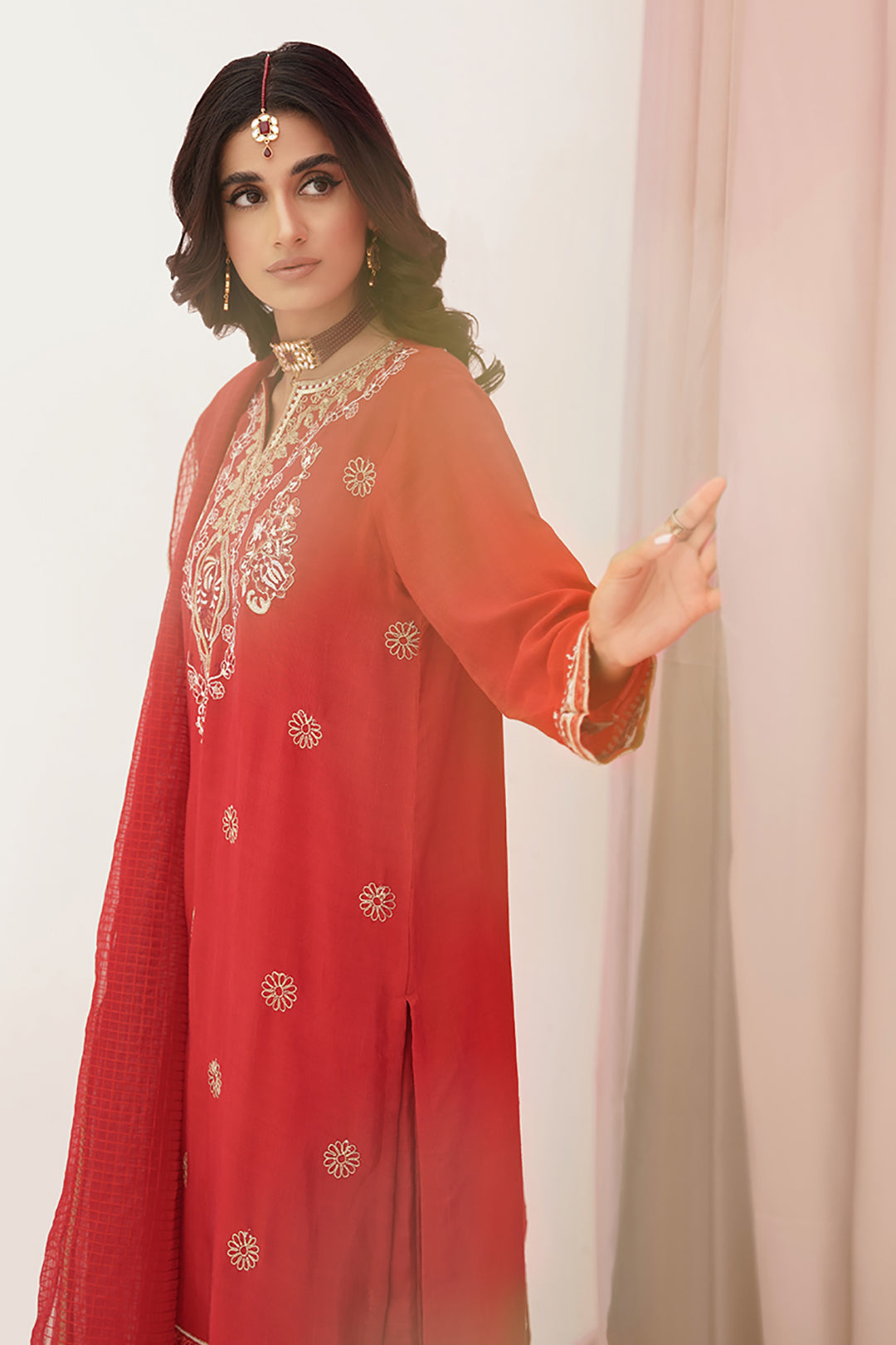 Embroidered Shirt Shalwar Dupatta - 0358