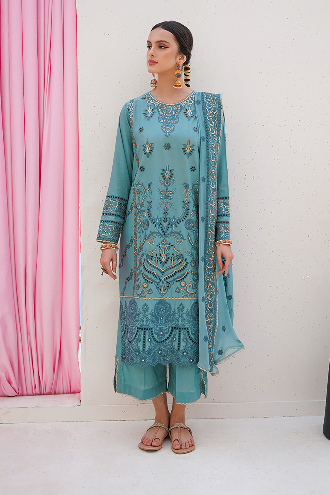 Embroidered Shirt Shalwar Dupatta - 0366