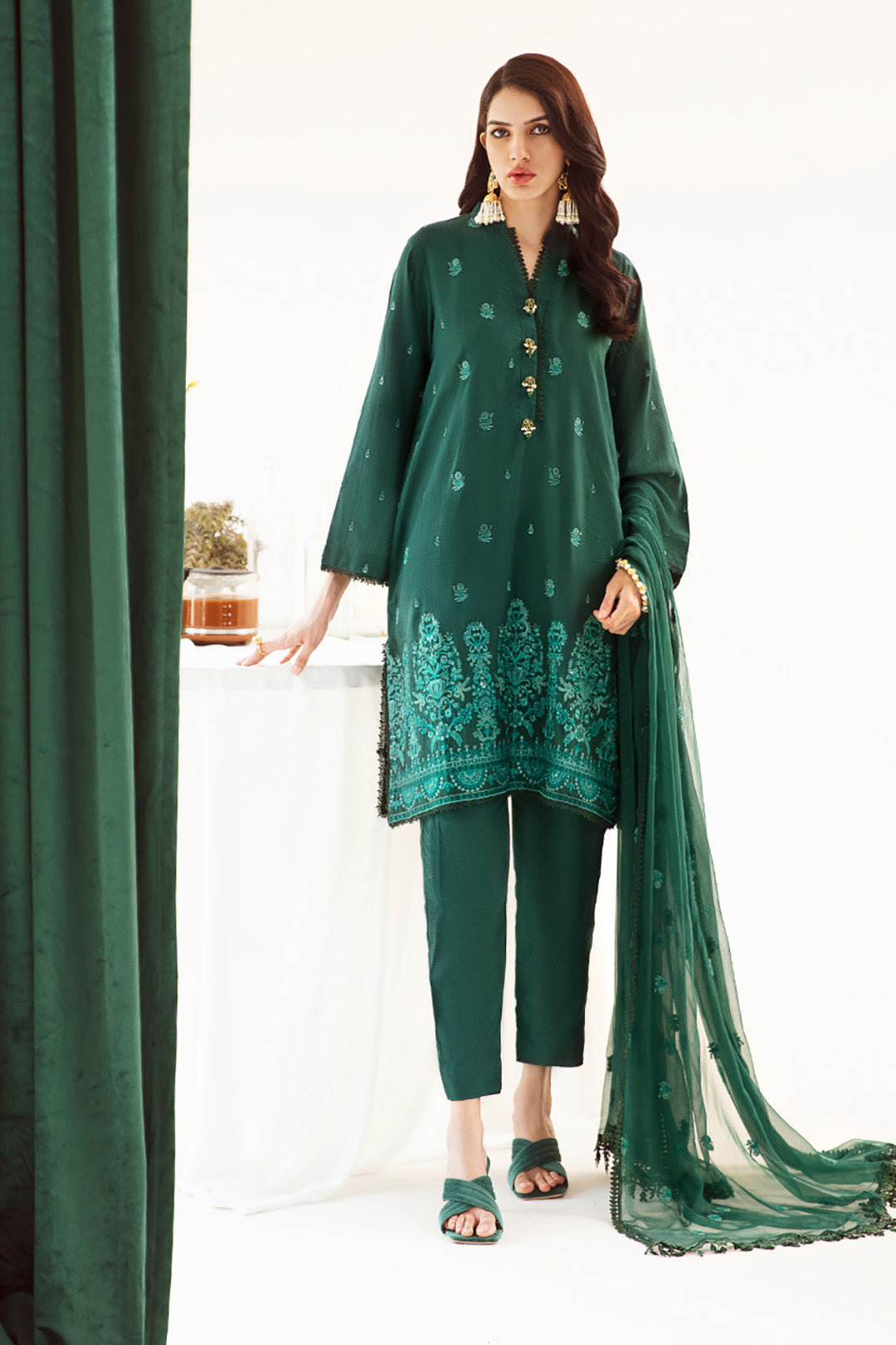 Embroidered Shirt Shalwar Dupatta - 0302