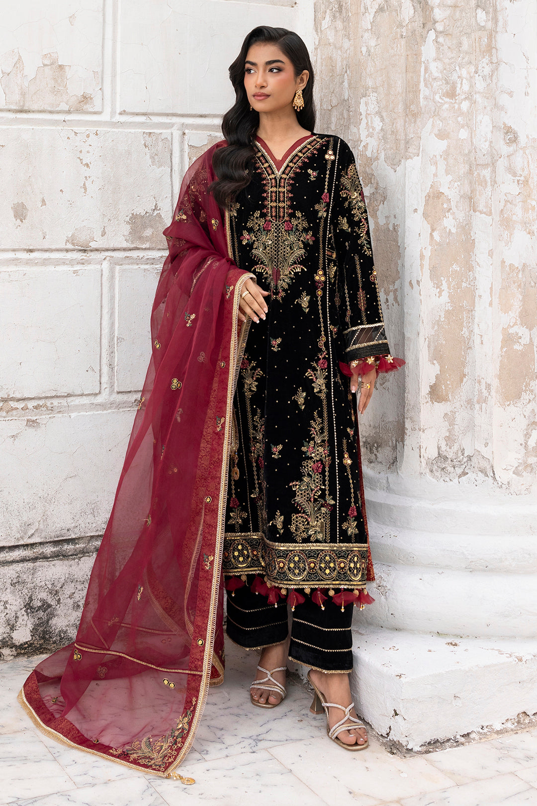 Embroidered Shirt Shalwar Dupatta - 4197
