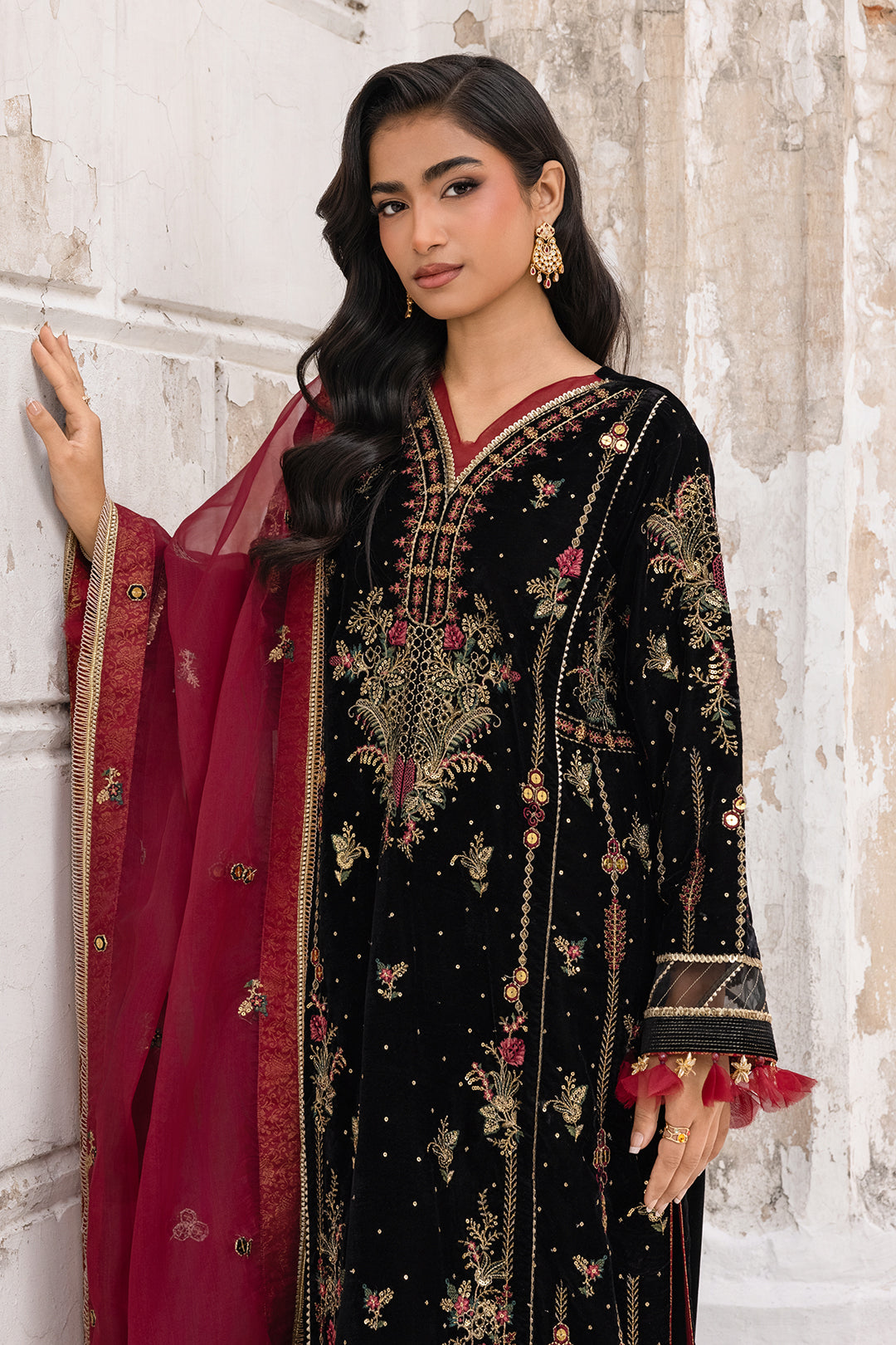 Embroidered Shirt Shalwar Dupatta - 4197