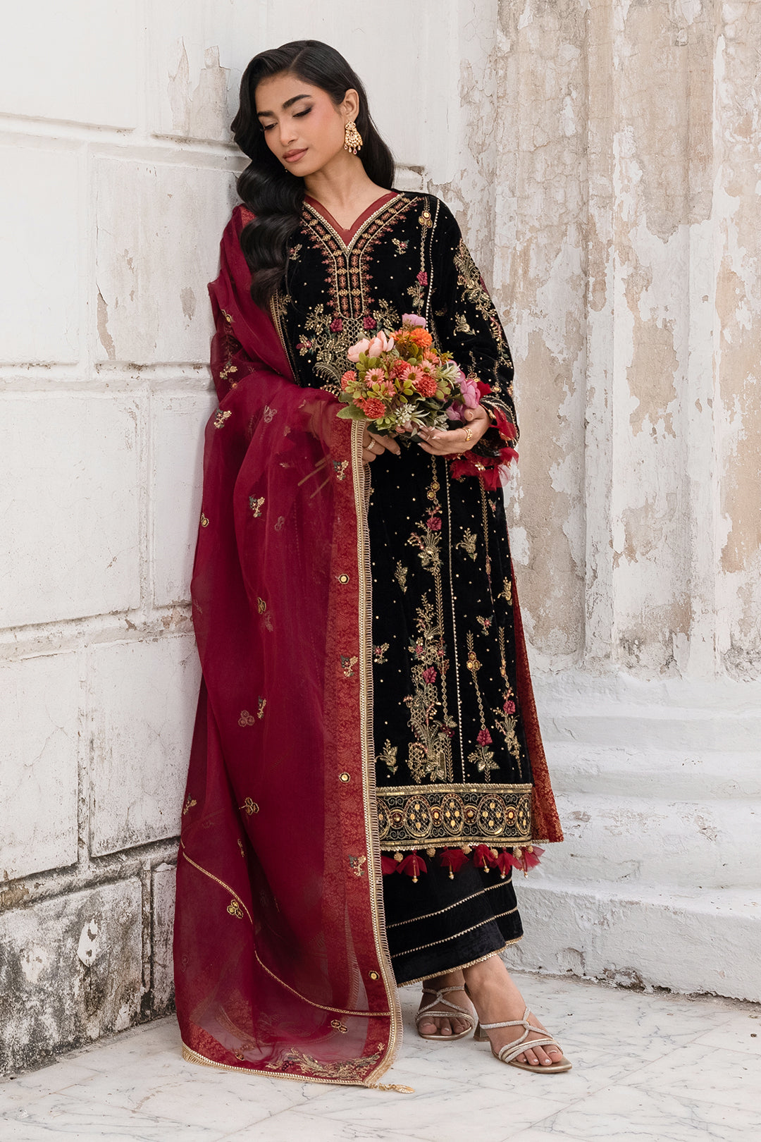 Embroidered Shirt Shalwar Dupatta - 4197