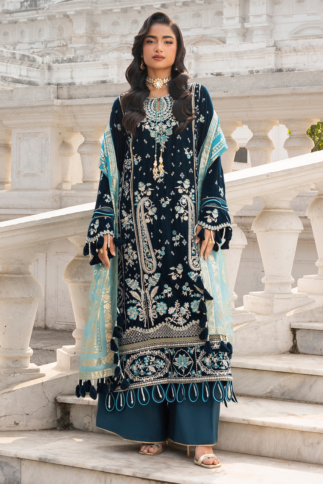 Embroidered Shirt Shalwar Dupatta - 4198