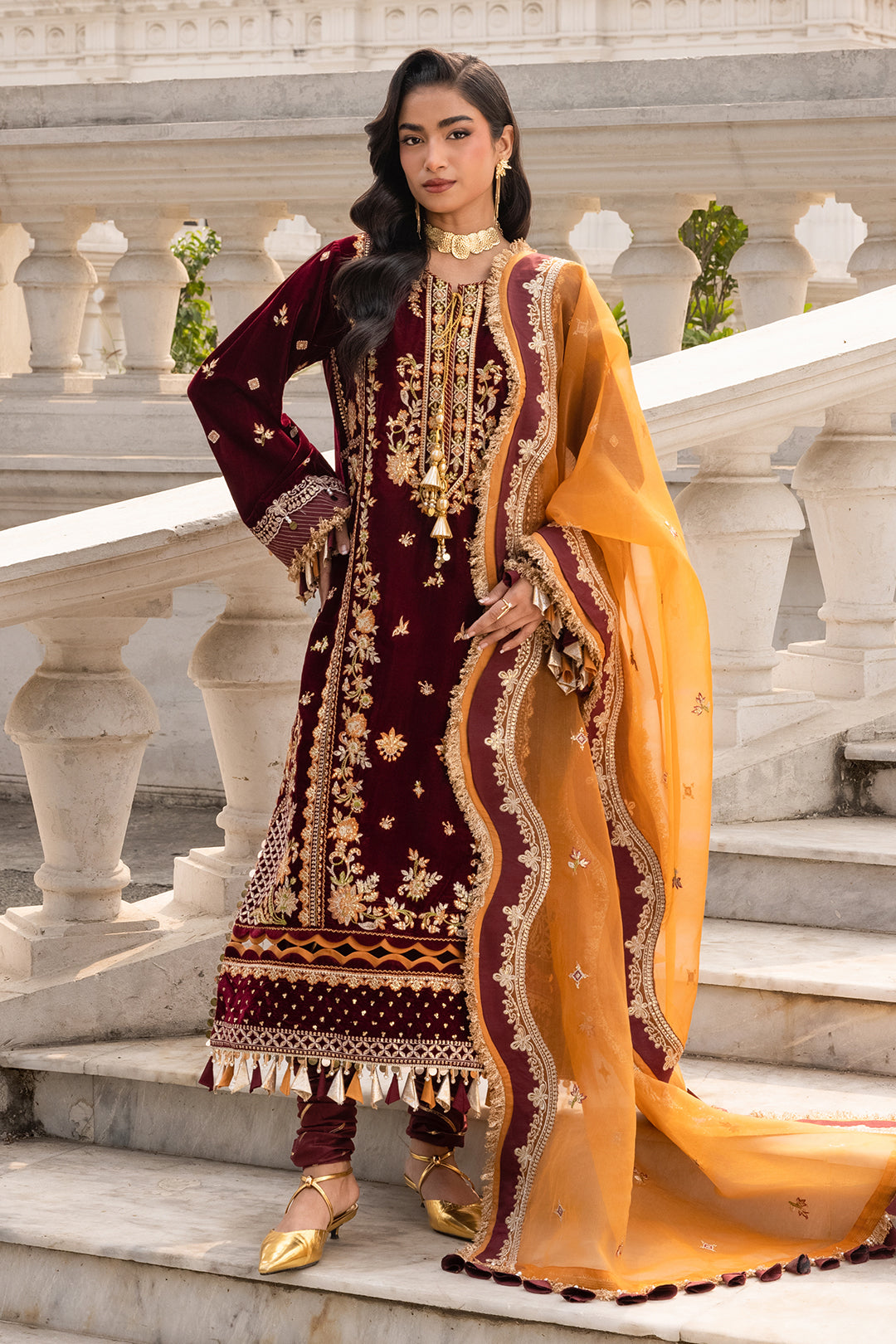 Embroidered Shirt Shalwar Dupatta - 4205