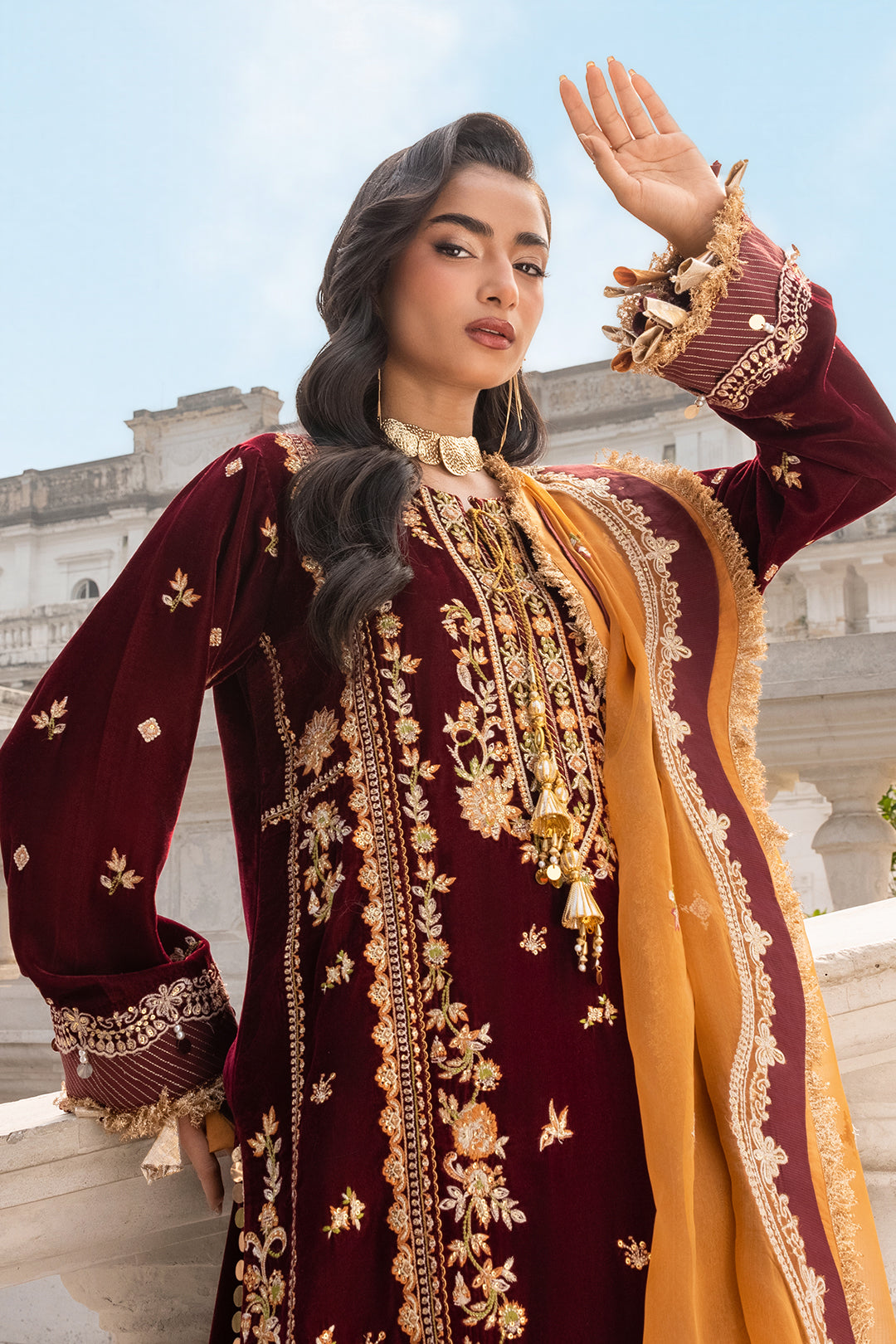 Embroidered Shirt Shalwar Dupatta - 4205