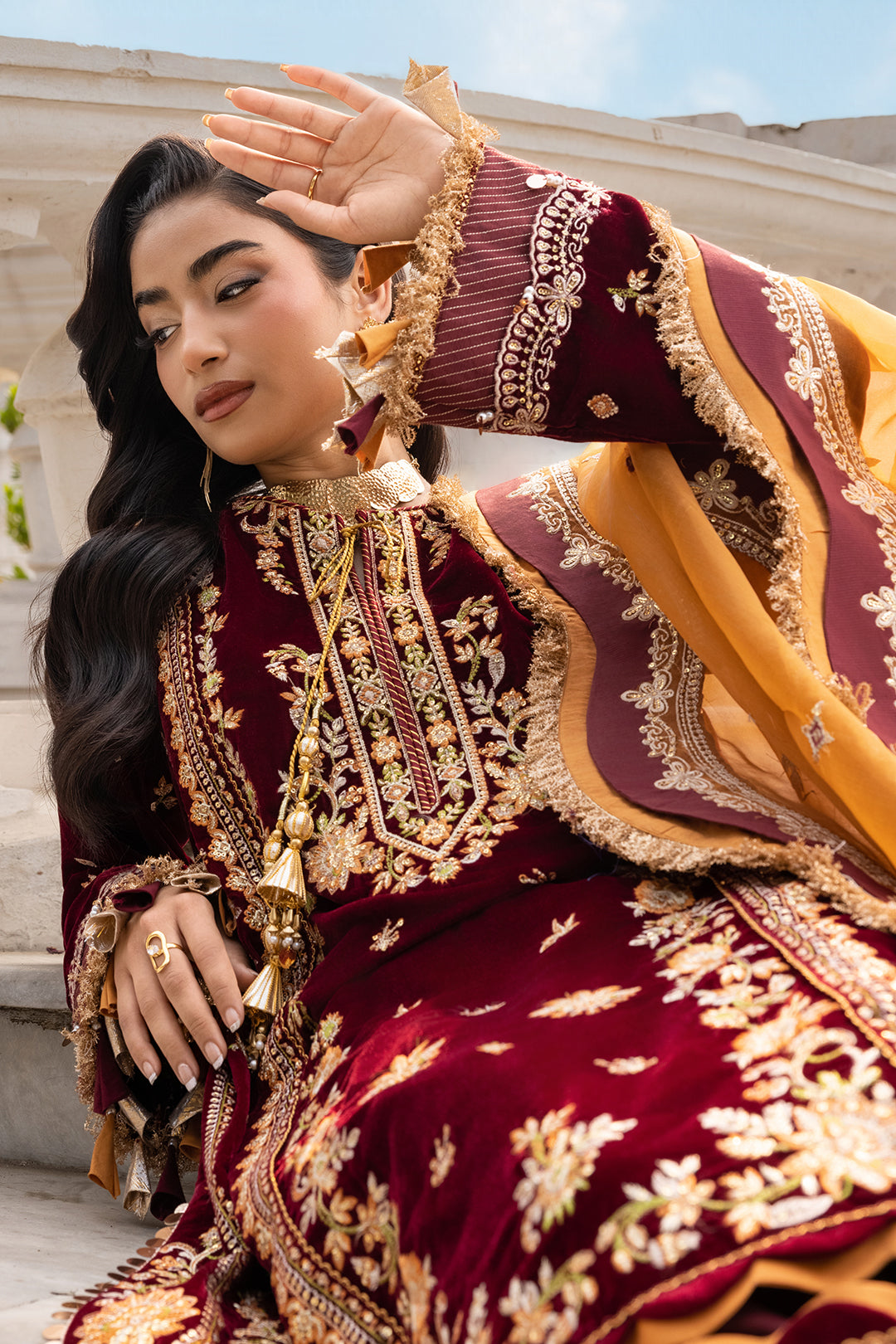 Embroidered Shirt Shalwar Dupatta - 4205