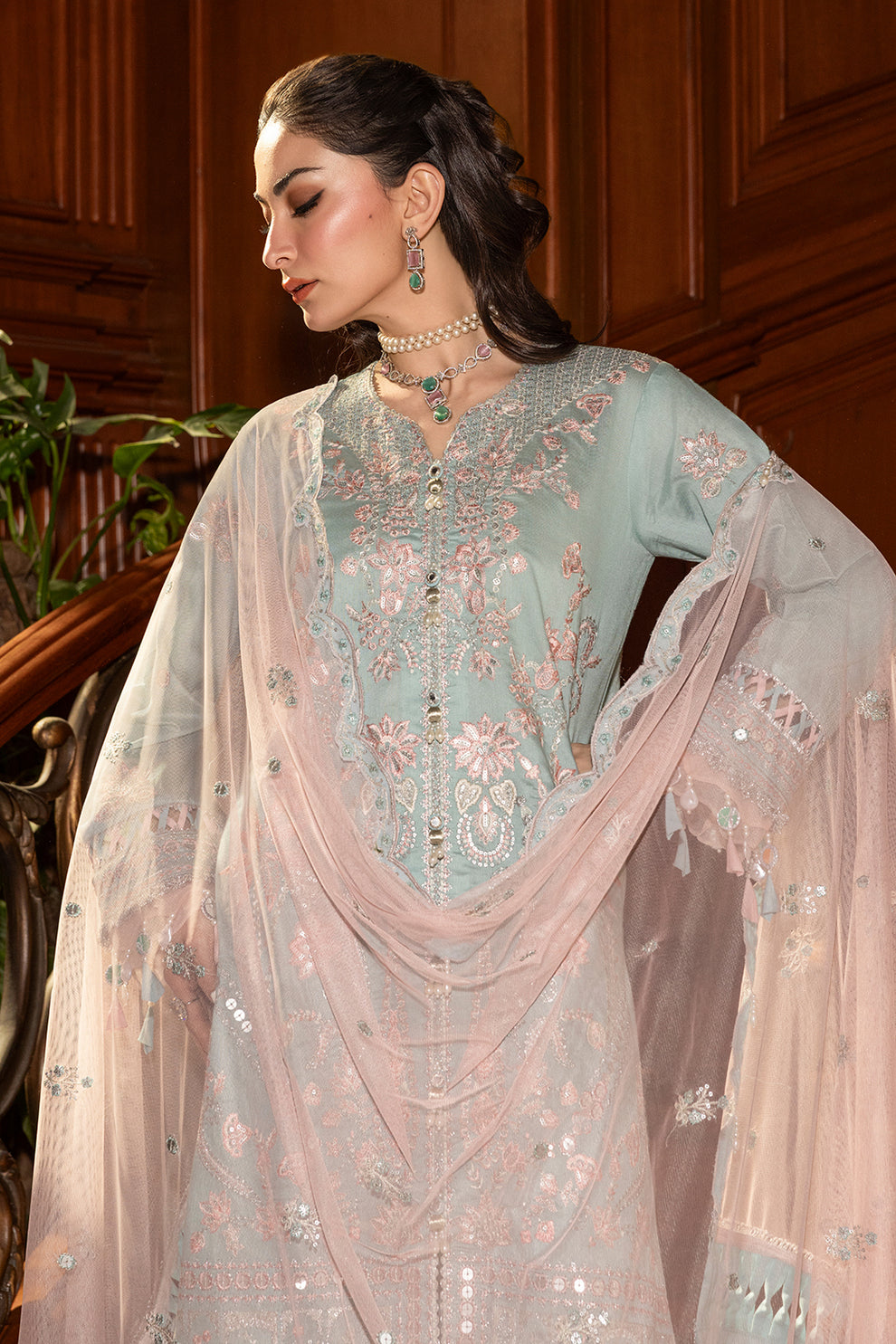 Pastel green Unstitched for Women
