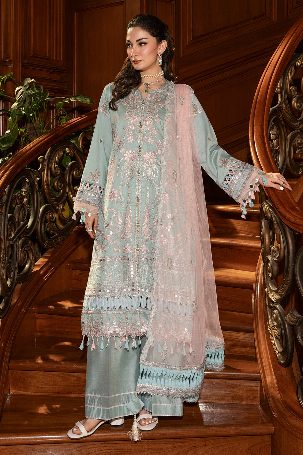 Pastel green Unstitched for Women