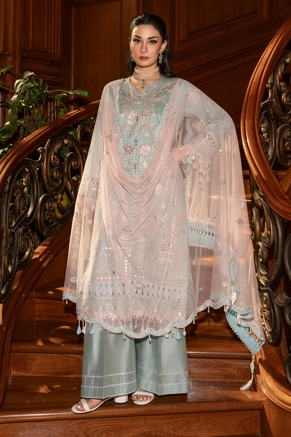 Pastel green Unstitched for Women