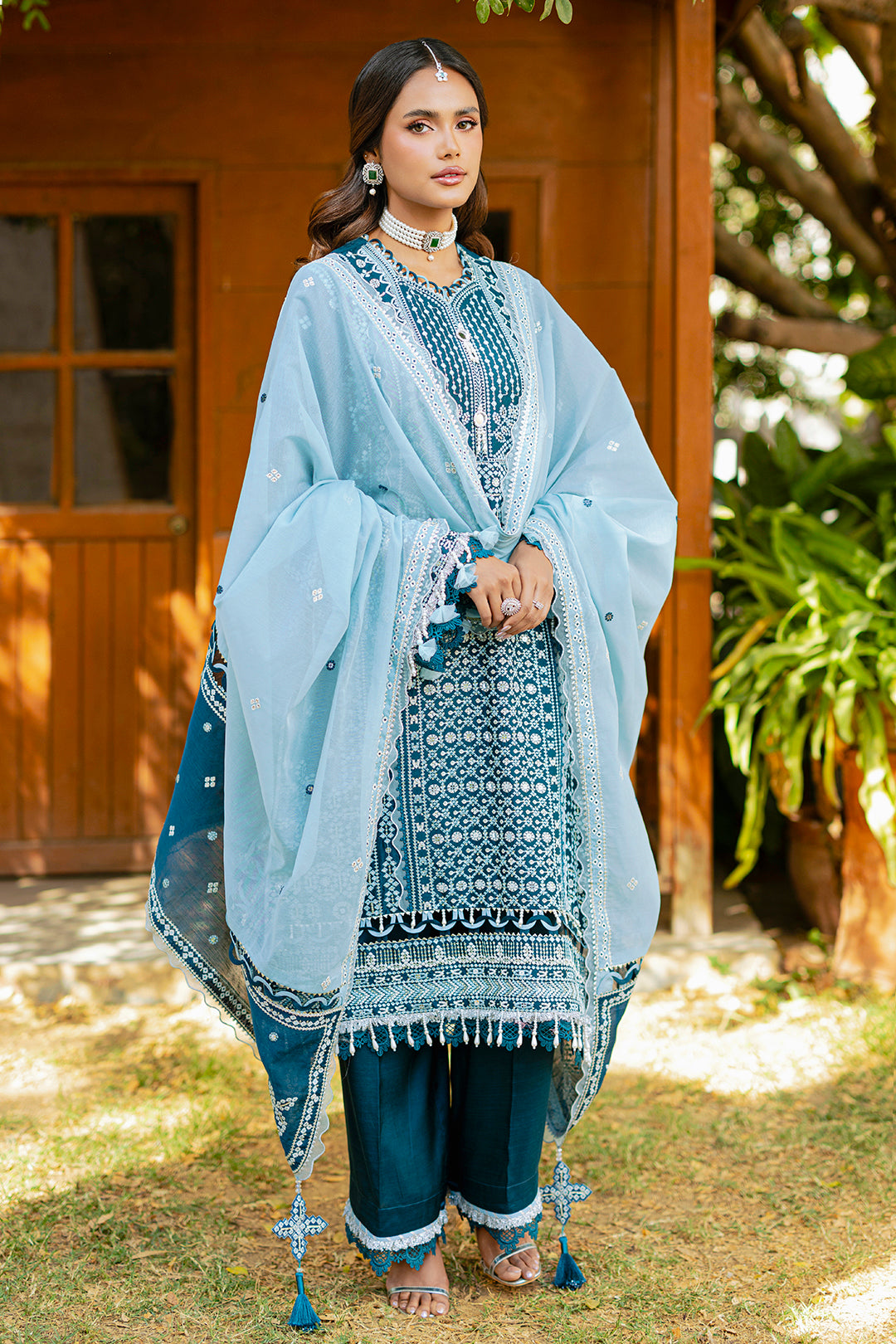 Embroidered Shirt Shalwar Dupatta - 4214