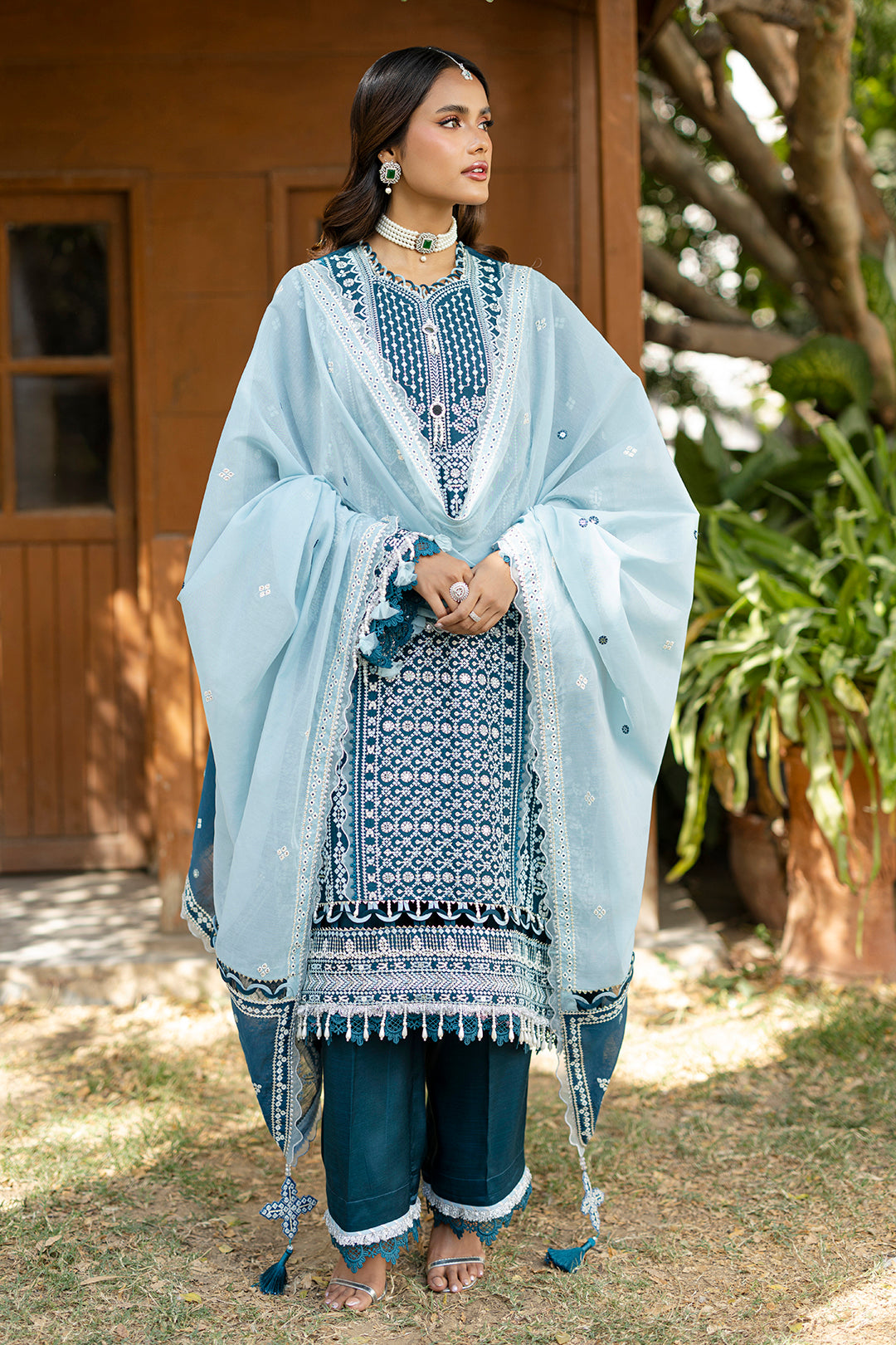 Embroidered Shirt Shalwar Dupatta - 4214