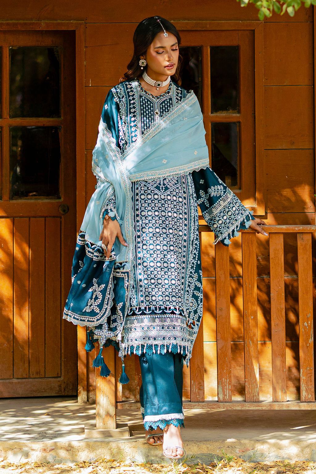 Embroidered Shirt Shalwar Dupatta - 4214