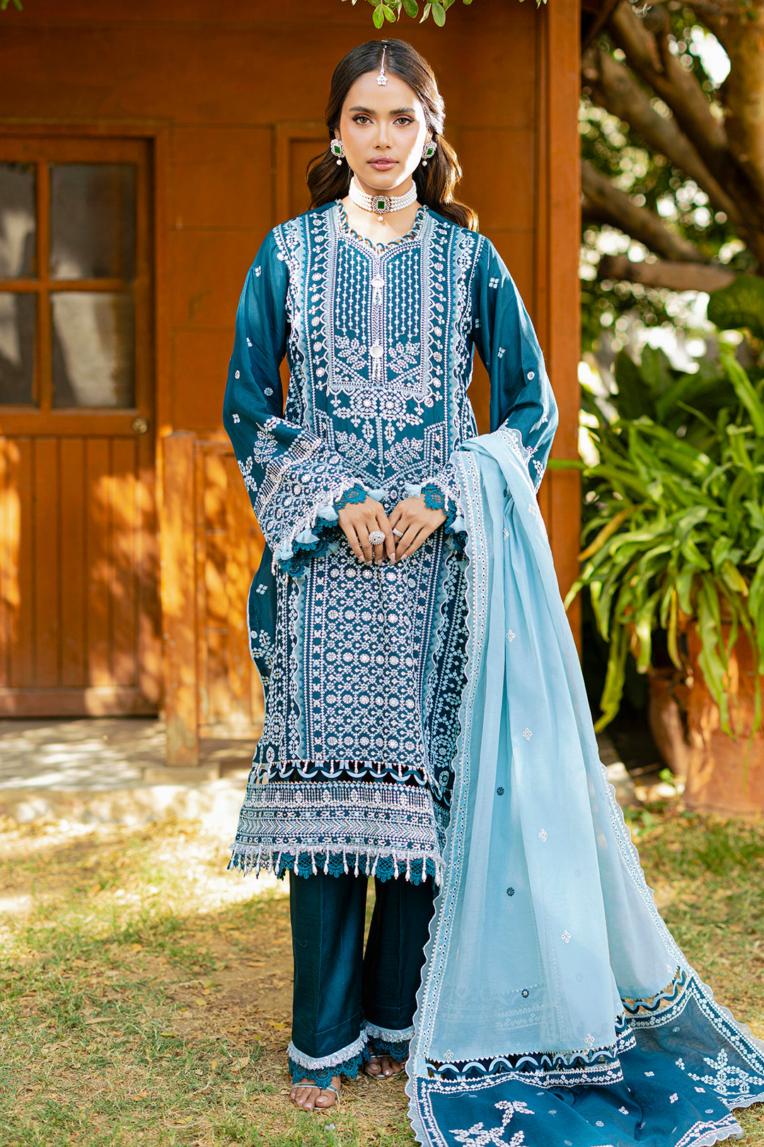 Embroidered Shirt Shalwar Dupatta - 4214