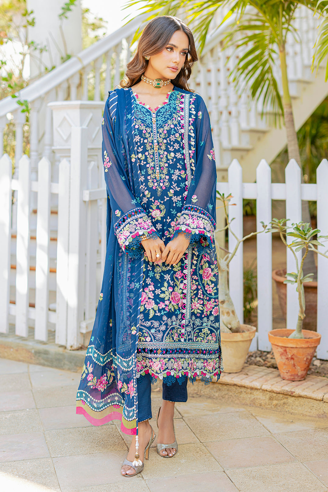 Embroidered Shirt Shalwar Dupatta - 4219