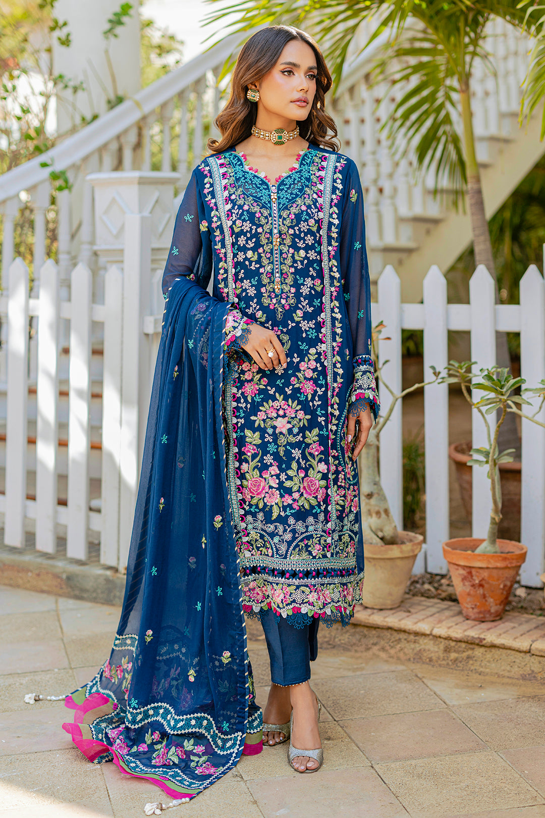 Embroidered Shirt Shalwar Dupatta - 4219